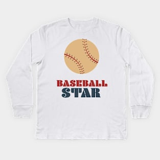 Baseball Star Kids Long Sleeve T-Shirt